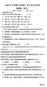 湖南师范大学附属中学凌云中学2023-2024学年八年级上学期第一次月考语文试题