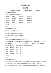 辽宁省丹东市第十九中学2023-2024学年九年级上学期期中测试语文试卷（解析版）