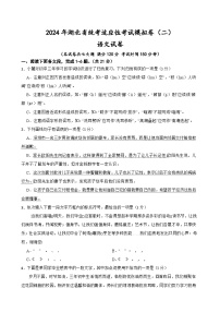新中考语文试卷--2024年湖北省统考适应性考试模拟卷（二）（湖北专用）原卷版