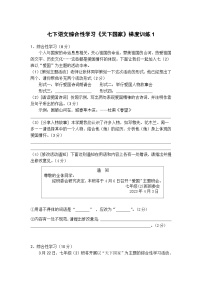 人教部編版七年級下冊綜合性學(xué)習(xí) 天下國家當(dāng)堂達(dá)標(biāo)檢測題