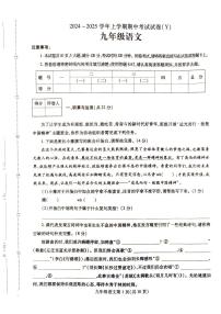 河南省漯河市舞陽縣2024-2025學(xué)年九年級上學(xué)期期中考試語文試卷