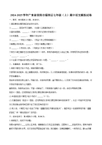 2024-2025學(xué)年廣東省深圳市福田區(qū)七年級(jí)（上）期中語文模擬試卷（含詳細(xì)答案解析）
