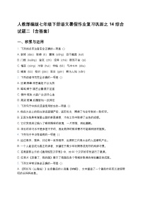 人教部編版七年級下冊語文暑假作業(yè)復習鞏固之14綜合試題二