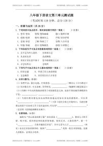 初中语文人教部编版八年级下册第三单元单元综合与测试达标测试