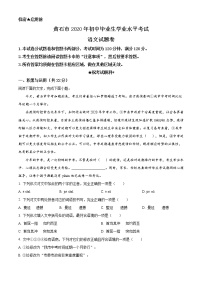 精品解析：湖北省黄石市2020年中考语文试题（原卷版）