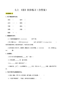 【機(jī)構(gòu)專用】1 《春》同步練習(xí)（含答案）—2020年六年級(jí)升七年級(jí)語(yǔ)文暑假輔導(dǎo)