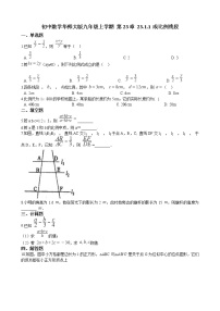 華師大版九年級(jí)上冊(cè)1. 成比例線段課后測(cè)評(píng)