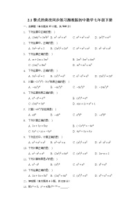 初中数学湘教版七年级下册2.1 整式的乘法综合与测试精练