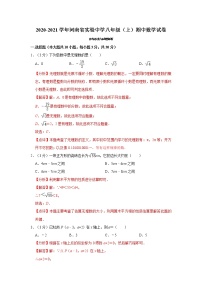 2020-2021学年河南省实验中学八年级（上）期中数学试卷