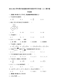 四川省成都市青羊实验中学2021-2022学年八年级上学期期中数学【试卷+答案】