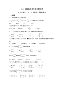 初中数学湘教版七年级下册1.1 建立二元一次方程组精品达标测试