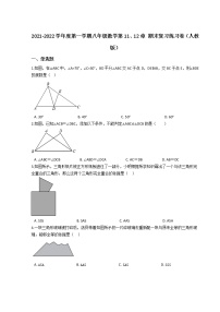 2021-2022學(xué)年度第一學(xué)期八年級(jí)數(shù)學(xué)第11、12章 期末復(fù)習(xí)練習(xí)卷(人教版)