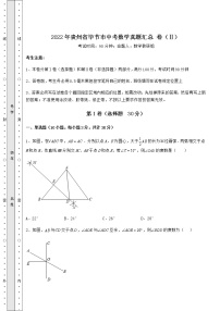 【历年真题】2022年贵州省毕节市中考数学真题汇总 卷（Ⅱ）（含详解）