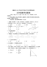 2022年云南省德宏州初中学业水平考试模拟监测数学试题(解析版+原卷板)