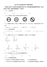 2019年山東省德州市中考數學試卷無答案