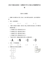 2022年湖北省武汉一初慧泉中学九年级五月调研数学试卷（Word解析版）