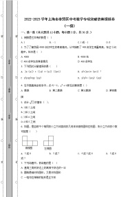 2022-2023学年上海市奉贤区中考数学专项突破仿真模拟卷（一模二模）含解析
