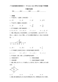 广东省珠海市香洲区十一中2022-2023学年八年级下学期期中数学试卷（含答案）