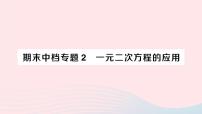 2023八年級數(shù)學下冊期末中檔專題2一元二次方程的應用作業(yè)課件新版滬科版