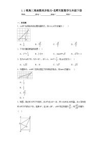 北师大版九年级下册1 锐角三角函数练习