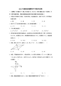 2023年湖南省湘潭市中考数学试卷