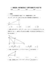初中数学北师大版九年级下册4 解直角三角形练习