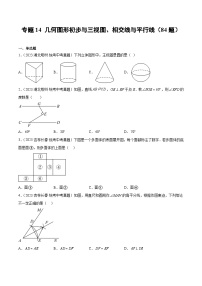 专题14 几何图形初步与三视图、相交线与平行线（共84题）（原卷版）
