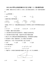 2023-2024学年山东省济南市市中区七年级（上）期末数学试卷（含解析）