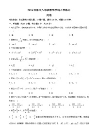 湖南省长沙市北雅中学2023-2024学年八年级下学期开学考试数学试题(1)