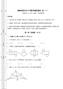 【历年真题】湖南省武冈市中考数学模拟测评 卷（Ⅰ）（含答案详解）