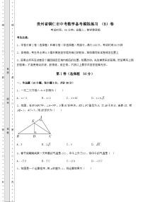 【高频真题解析】贵州省铜仁市中考数学备考模拟练习 （B）卷（含答案解析）