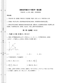 【真题汇编】湖南省常德市中考数学一模试题（含答案详解）