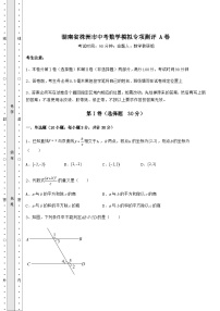 【真题汇总卷】湖南省株洲市中考数学模拟专项测评 A卷（含答案详解）