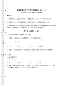 中考强化训练湖南省武冈市中考数学模拟测评 卷（Ⅰ）（含答案解析）