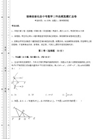 强化训练湖南省新化县中考数学三年高频模拟汇总卷（含答案详解）