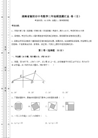 强化训练湖南省衡阳市中考数学三年高频模拟汇总 卷（Ⅱ）（含答案解析）