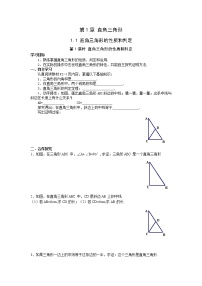 初中数学湘教版八年级下册1.1 直角三角形的性质与判定（Ⅰ）第1课时学案设计