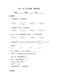初中数学苏科版七年级下册10.2 二元一次方程组精品精练