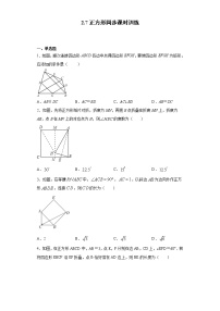 初中数学湘教版八年级下册2.7 正方形测试题