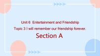 英语九年级下册Unit 6 Entertainment and Friendship.Topic 3 I will remember our friendship forever.优质课课件ppt