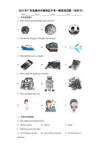 2022年广东省惠州市惠阳区中考一模英语试题(含答案)