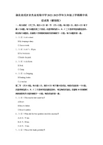 湖北省武汉市光谷实验中学2022-2023学年九年级上学期期中英语试卷(含答案)
