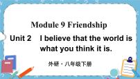 初中英语外研版 (新标准)八年级下册Module 9 FriendshipUnit 2  I believe that the world is what you think it is精品课件ppt