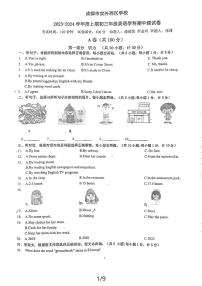 四川省成都市实外西区学校2023-2024学年九年级上学期11月期中英语试题