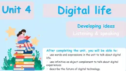 Unit 4 Digital life Developing ideas (Listening & speaking)（教學課件）-初中英語外研版（2024）八年級上冊
