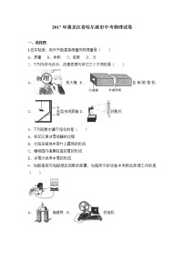 2017年黑龍江省哈爾濱市中考物理試卷及答案解析
