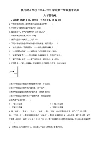 江苏省扬州中学教育集团树人学校2020-2021学年八年级（下）期末物理试题（试卷+解析）