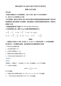 初中物理中考復習 精品解析：2020年湖北省咸寧市中考物理試題（解析版）