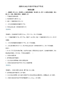 2022年遼寧省沈陽市中考物理試題（教師版）