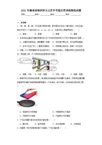 2021年湖南省株洲市天元区中考适应性训练物理试题（含解析）